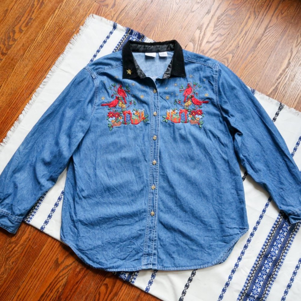 Vintage Ugly Christmas Button Up